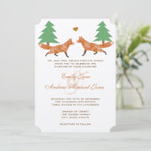 ヴィンテージフォレストキツネパインツリー結婚式招待状 招待状 (スタンド正面)