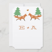 ヴィンテージフォレストキツネパインツリー結婚式招待状 招待状 (裏面)