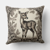 ヴィンテージフォレストファウンボタニカルベビー鹿 クッション (裏面)