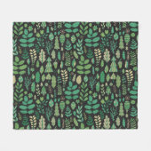 ヴィンテージフォレストフローラシームレスデザイン フリースブランケット (正面(横))