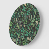 ヴィンテージフォレストフローラシームレスデザイン ラージ壁時計 (傾斜)