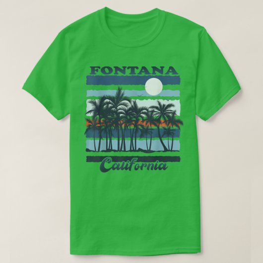 ヴィンテージフォンタナカリフォルニアビーチ記念旅行 Tシャツ (デザイン正面)