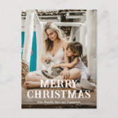 ヴィンテージフォントシンプルフォトクリモダンスマス シーズンポストカード (正面)