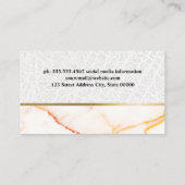 ヴィンテージフォントレザー金ゴールドメタリック |白大理石 名刺 (裏面)