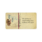 ヴィンテージフォント感謝祭グリーティングアンティークはがき ラベル (正面)