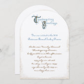 ヴィンテージフォント感謝祭ハーベスト招待状 招待状 (正面/裏面)