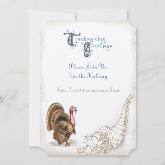 ヴィンテージフォント感謝祭ハーベスト招待状 招待状 (裏面)