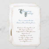 ヴィンテージフォント感謝祭ハーベスト招待状 招待状 (正面/裏面)