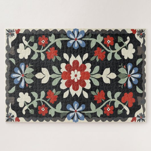 ヴィンテージフォークアートデザイン ジグソーパズル (横)