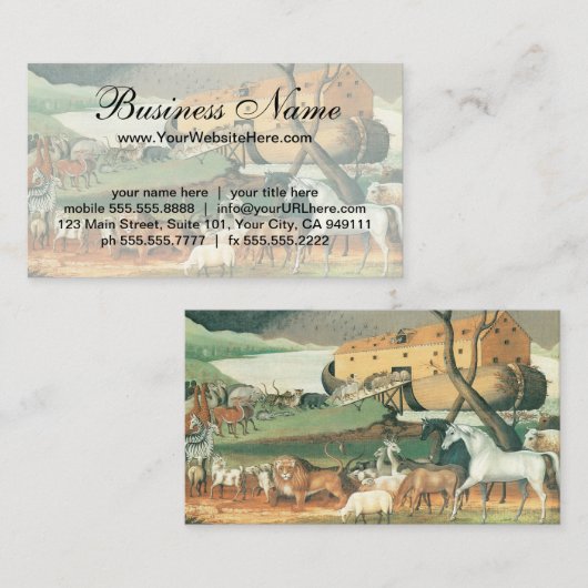 ヴィンテージフォークアートノアズアークバイエドワード・ヒックス 名刺 (正面/裏面)