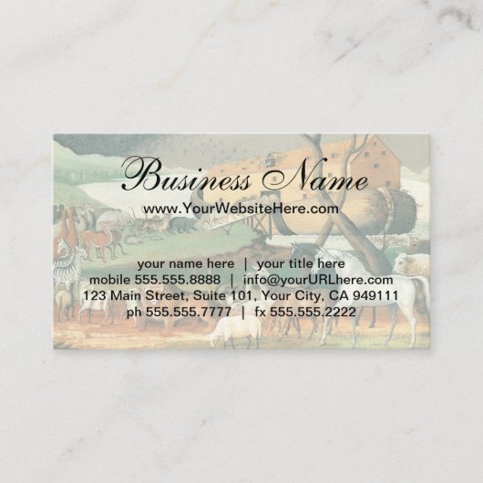 ヴィンテージフォークアートノアズアークバイエドワード・ヒックス 名刺 (正面)