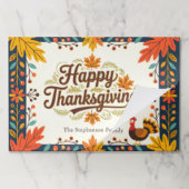 ヴィンテージフォークアートハッピー感謝祭紙ランチョンマット ペーパーパッド (折り畳み)