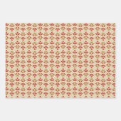 ヴィンテージフォークアートフラワーズコージー素朴と可愛い秋 ラッピングペーパーシート (正面2)