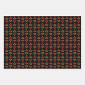 ヴィンテージフォークアートフラワーズコージー素朴と可愛い秋 ラッピングペーパーシート (正面)