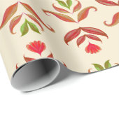 ヴィンテージフォークアートフローラプリントコージー素朴秋 ラッピングペーパー (ロールコーナー)