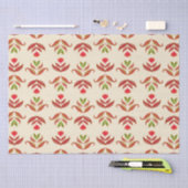 ヴィンテージフォークアートフローラプリントコージー素朴秋 薄葉紙 (クラフト)