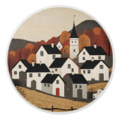 ヴィンテージフォークアートヴィレッジシーン セラミックノブ (正面)