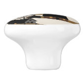 ヴィンテージフォークア素朴ートウィンターシーン セラミックノブ (側面)