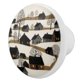 ヴィンテージフォークア素朴ートウィンターシーン セラミックノブ (右)