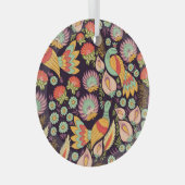 ヴィンテージフォークフローラバードオーナメント ガラスオーナメント (正面右)