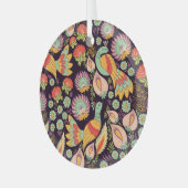 ヴィンテージフォークフローラバードオーナメント ガラスオーナメント (正面左)