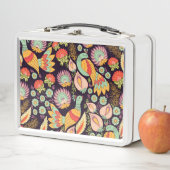 ヴィンテージフォークフローラバードオーナメント メタルランチボックス (インサイチュ)