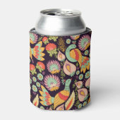 ヴィンテージフォークフローラバードオーナメント 缶クーラー (缶正面)