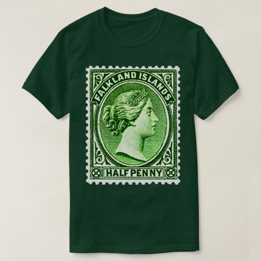 ヴィンテージフォークランド諸島切手デザイン2 Tシャツ (デザイン正面)