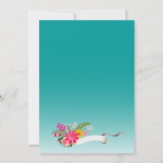 ヴィンテージフォークロアフローラバナーリ結婚ボン 招待状 (裏面)