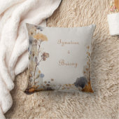 ヴィンテージフォーク植物学結婚院 クッション (ブランケット)