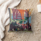 ヴィンテージフォースブリッジスコットランドレール装飾用クッション クッション (ブランケット)