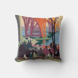 ヴィンテージフォースブリッジスコットランドレール装飾用クッション クッション