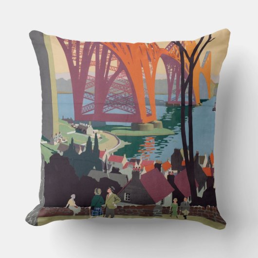 ヴィンテージフォースブリッジスコットランドレール装飾用クッション クッション (正面)