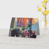 ヴィンテージフォースブリッジスコットランド折り畳みグリーティングカード カード (黄色い花)