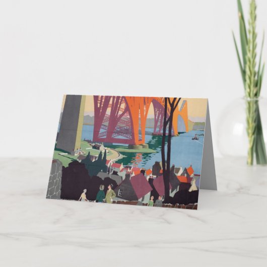 ヴィンテージフォースブリッジスコットランド折り畳みグリーティングカード カード (正面)