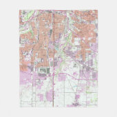 ヴィンテージフォートワーステキサス州の地図(1955) 2 フリースブランケット (正面)