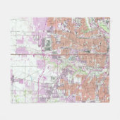 ヴィンテージフォートワーステキサス州の地図(1955) 2 フリースブランケット (正面(横))