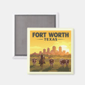 ヴィンテージフォートワーステキサス州 マグネット (正面/裏面)