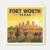 ヴィンテージフォートワーステキサス州 マグネット (正面)