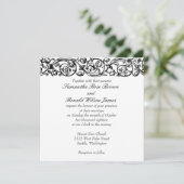 ヴィンテージフォーマルエレガント白黒結婚ズ 招待状 (スタンド正面)