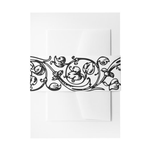 ヴィンテージフォーマルエレガント白黒 招待状ベリーバンド (正面例)