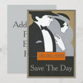 ヴィンテージフォーマルスタイル対招待状救日 招待状 (正面/裏面)