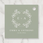 ヴィンテージフォーマルセージ緑モノグラム結婚ズ フェイバータグ (裏面)