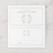 ヴィンテージフォーマルセージ緑モノグラム結婚ズ プレイスカード (外部開封)