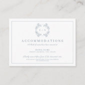 ヴィンテージフォーマルダスティブルーモノグラム結婚ズ エンクロージャーカード (正面)