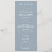 ヴィンテージフォーマルダスティブルーモノグラム結婚式 プログラム (裏面)