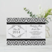 ヴィンテージフォーマルダマスク卒業パーティー招待状 招待状 (スタンド正面)