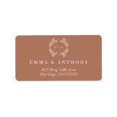 ヴィンテージフォーマルテラコタ結婚モノグラムの脚本 ラベル (正面)