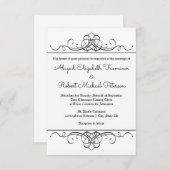 ヴィンテージフォーマルフローリッシュ – 3 x 5結婚式招待状 招待状 (正面/裏面)