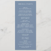 ヴィンテージフォーマルペリウィンクルモノグラム結婚式 プログラム (裏面)